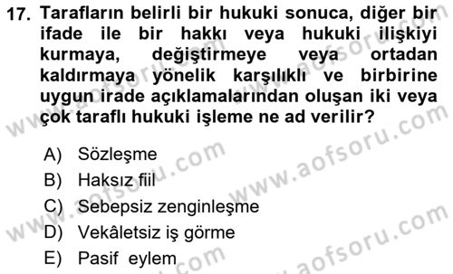 Sağlık Hukuku Dersi 2024 - 2025 Yılı (Vize) Ara Sınav Soruları 17. Soru