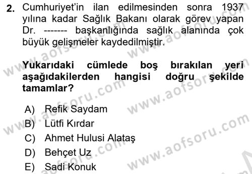 Sağlık Hukuku Dersi 2024 - 2025 Yılı (Final) Dönem Sonu Sınav Soruları 2. Soru