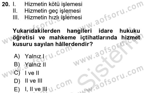 Sağlık Hukuku Dersi 2024 - 2025 Yılı (Final) Dönem Sonu Sınav Soruları 20. Soru