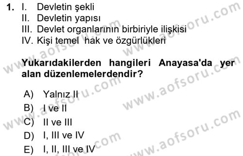 Sağlık Hukuku Dersi 2025 - 2026 Yılı (Vize) Ara Sınav Soruları 1. Soru