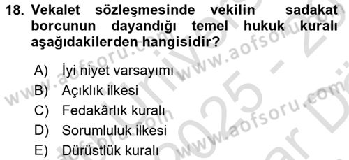 Sağlık Hukuku Dersi 2025 - 2026 Yılı (Vize) Ara Sınav Soruları 18. Soru
