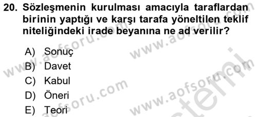 Sağlık Hukuku Dersi 2025 - 2026 Yılı (Vize) Ara Sınav Soruları 20. Soru