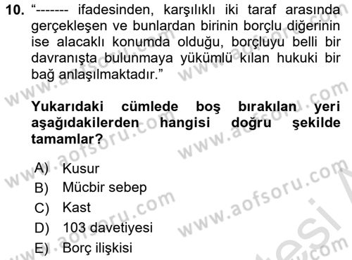 Sağlık Hukuku Dersi 2025 - 2026 Yılı (Final) Dönem Sonu Sınav Soruları 10. Soru