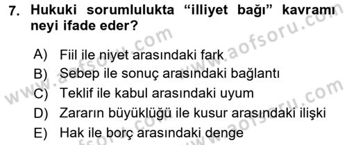 Sağlık Hukuku Dersi 2025 - 2026 Yılı (Final) Dönem Sonu Sınav Soruları 7. Soru
