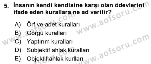 Temel Hukuk Bilgisi Dersi 2021 - 2022 Yılı (Vize) Ara Sınav Soruları 5. Soru