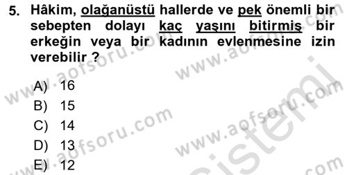 Temel Hukuk Bilgisi Dersi 2021 - 2022 Yılı (Final) Dönem Sonu Sınav Soruları 5. Soru