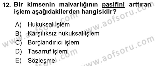 Temel Hukuk Bilgisi Dersi 2021 - 2022 Yılı Yaz Okulu Sınav Soruları 12. Soru