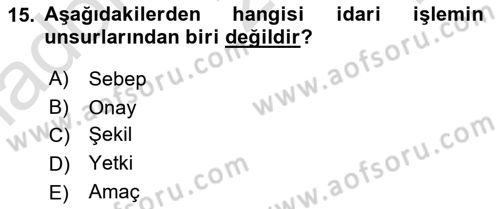 Temel Hukuk Bilgisi Dersi 2021 - 2022 Yılı Yaz Okulu Sınav Soruları 15. Soru