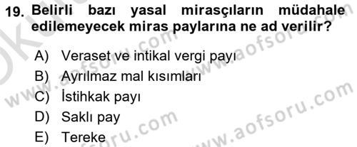 Temel Hukuk Bilgisi Dersi 2021 - 2022 Yılı Yaz Okulu Sınav Soruları 19. Soru