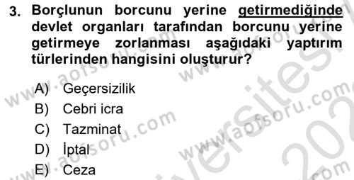 Temel Hukuk Bilgisi Dersi 2021 - 2022 Yılı Yaz Okulu Sınav Soruları 3. Soru