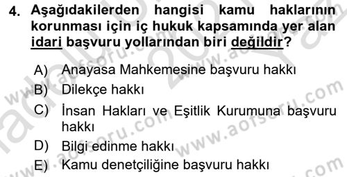 Temel Hukuk Bilgisi Dersi 2021 - 2022 Yılı Yaz Okulu Sınav Soruları 4. Soru