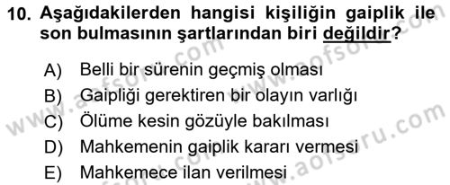 Temel Hukuk Bilgisi Dersi 2022 - 2023 Yılı (Final) Dönem Sonu Sınav Soruları 10. Soru