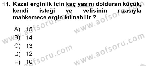 Temel Hukuk Bilgisi Dersi 2022 - 2023 Yılı (Final) Dönem Sonu Sınav Soruları 11. Soru