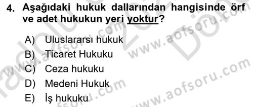 Temel Hukuk Bilgisi Dersi 2022 - 2023 Yılı (Final) Dönem Sonu Sınav Soruları 4. Soru
