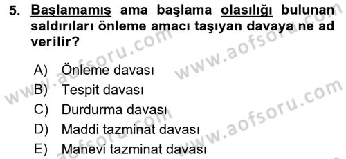 Temel Hukuk Bilgisi Dersi 2022 - 2023 Yılı (Final) Dönem Sonu Sınav Soruları 5. Soru