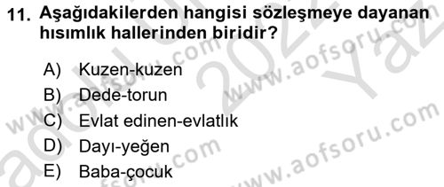 Temel Hukuk Bilgisi Dersi 2022 - 2023 Yılı Yaz Okulu Sınav Soruları 11. Soru