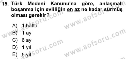 Temel Hukuk Bilgisi Dersi 2022 - 2023 Yılı Yaz Okulu Sınav Soruları 15. Soru