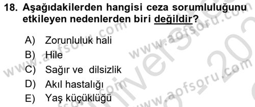 Temel Hukuk Bilgisi Dersi 2022 - 2023 Yılı Yaz Okulu Sınav Soruları 18. Soru