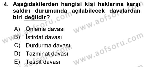 Temel Hukuk Bilgisi Dersi 2022 - 2023 Yılı Yaz Okulu Sınav Soruları 4. Soru