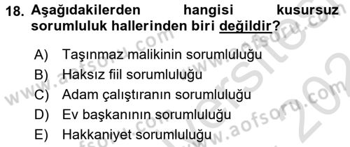 Temel Hukuk Bilgisi Dersi 2023 - 2024 Yılı (Final) Dönem Sonu Sınav Soruları 18. Soru