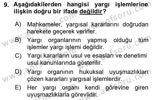Temel Hukuk Bilgisi Dersi 2023 - 2024 Yılı (Final) Dönem Sonu Sınav Soruları 9. Soru