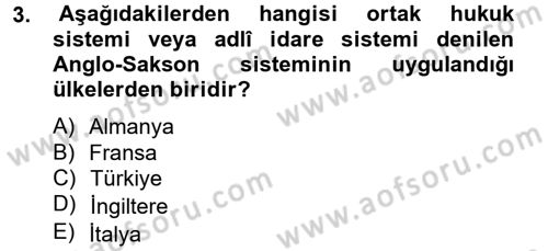 Temel İdare Hukuku Dersi 2012 - 2013 Yılı (Vize) Ara Sınav Soruları 3. Soru