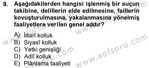 Temel İdare Hukuku Dersi 2012 - 2013 Yılı (Final) Dönem Sonu Sınav Soruları 9. Soru