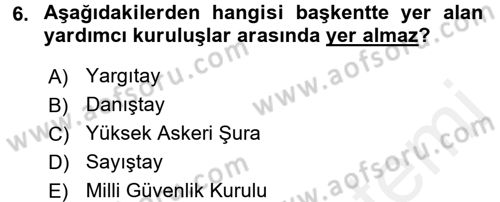 Temel İdare Hukuku Dersi 2015 - 2016 Yılı (Vize) Ara Sınav Soruları 6. Soru