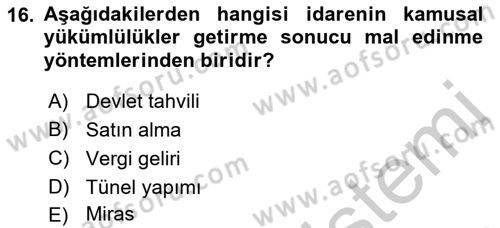 Temel İdare Hukuku Dersi 2018 - 2019 Yılı Yaz Okulu Sınav Soruları 16. Soru