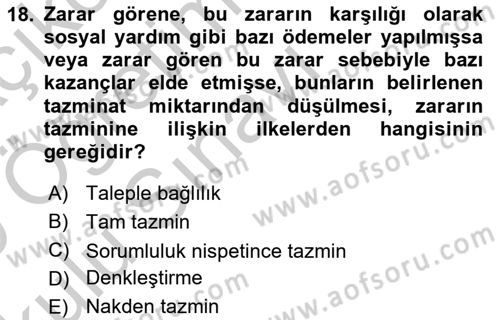 Temel İdare Hukuku Dersi 2018 - 2019 Yılı Yaz Okulu Sınav Soruları 18. Soru