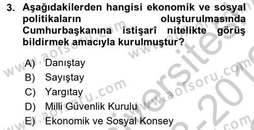 Temel İdare Hukuku Dersi 2018 - 2019 Yılı Yaz Okulu Sınav Soruları 3. Soru