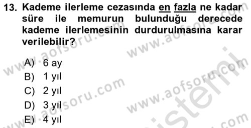 Temel İdare Hukuku Dersi 2020 - 2021 Yılı Yaz Okulu Sınav Soruları 13. Soru
