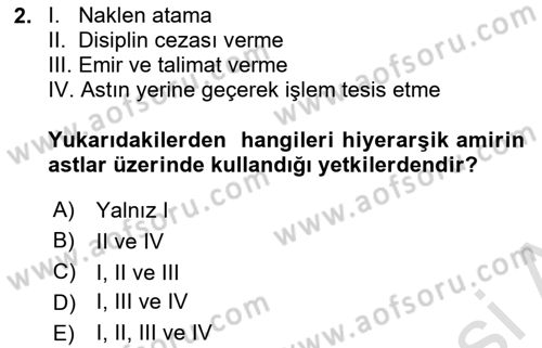 Temel İdare Hukuku Dersi Yaz Okulu Sınavı Deneme Sınav Soruları 2. Soru
