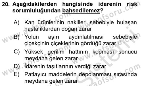 Temel İdare Hukuku Dersi 2020 - 2021 Yılı Yaz Okulu Sınav Soruları 20. Soru
