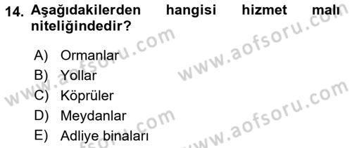 Temel İdare Hukuku Dersi 2021 - 2022 Yılı (Final) Dönem Sonu Sınav Soruları 14. Soru