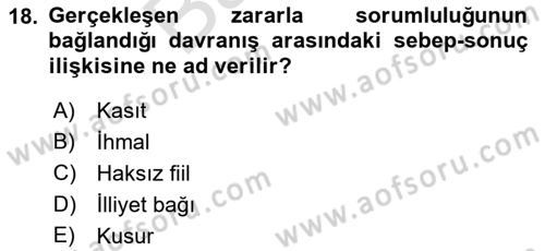 Temel İdare Hukuku Dersi 2021 - 2022 Yılı (Final) Dönem Sonu Sınav Soruları 18. Soru