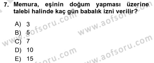 Temel İdare Hukuku Dersi 2021 - 2022 Yılı (Final) Dönem Sonu Sınav Soruları 7. Soru