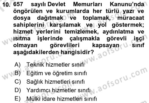 Temel İdare Hukuku Dersi 2021 - 2022 Yılı Yaz Okulu Sınav Soruları 10. Soru