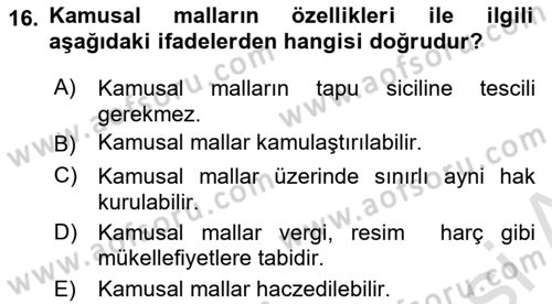 Temel İdare Hukuku Dersi 2021 - 2022 Yılı Yaz Okulu Sınav Soruları 16. Soru