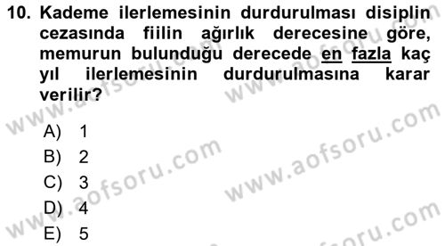 Temel İdare Hukuku Dersi 2022 - 2023 Yılı Yaz Okulu Sınav Soruları 10. Soru