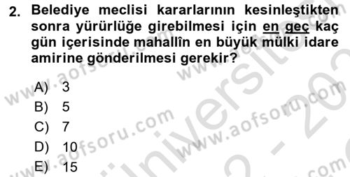 Temel İdare Hukuku Dersi 2022 - 2023 Yılı Yaz Okulu Sınav Soruları 2. Soru