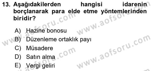 Temel İdare Hukuku Dersi 2023 - 2024 Yılı (Final) Dönem Sonu Sınav Soruları 13. Soru