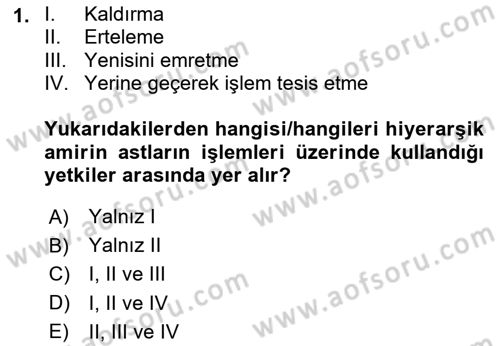 Temel İdare Hukuku Dersi 2023 - 2024 Yılı Yaz Okulu Sınav Soruları 1. Soru