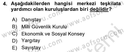 Temel İdare Hukuku Dersi 2023 - 2024 Yılı Yaz Okulu Sınav Soruları 4. Soru