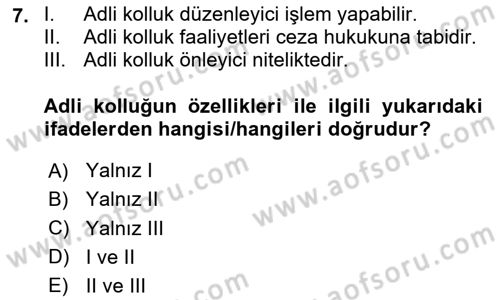 Temel İdare Hukuku Dersi 2023 - 2024 Yılı Yaz Okulu Sınav Soruları 7. Soru