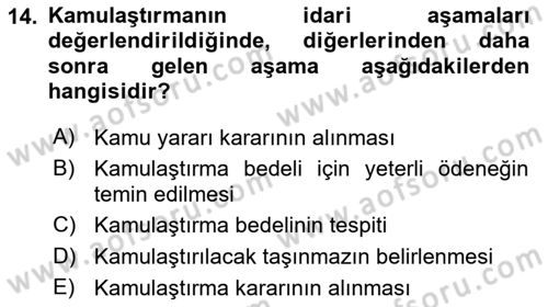 Temel İdare Hukuku Dersi 2024 - 2025 Yılı (Final) Dönem Sonu Sınav Soruları 14. Soru
