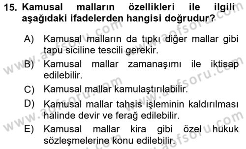 Temel İdare Hukuku Dersi 2024 - 2025 Yılı (Final) Dönem Sonu Sınav Soruları 15. Soru