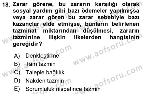 Temel İdare Hukuku Dersi 2024 - 2025 Yılı Yaz Okulu Sınav Soruları 18. Soru