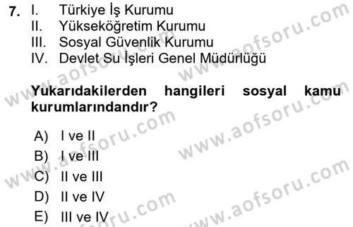 Temel İdare Hukuku Dersi 2025 - 2026 Yılı (Vize) Ara Sınav Soruları 7. Soru