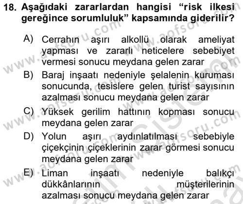 Temel İdare Hukuku Dersi 2025 - 2026 Yılı (Final) Dönem Sonu Sınav Soruları 18. Soru